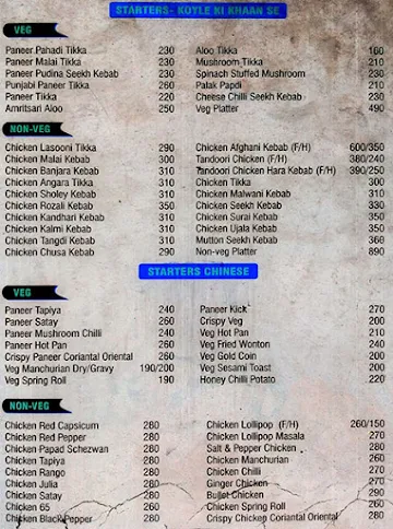 Mahabaleshwar Family Restaurant menu 
