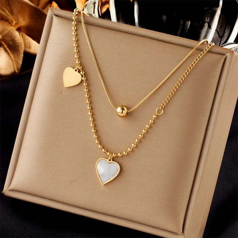 Collier Double en Acier Titane avec Pendentif Carré Diamant Le Cadeau Idéal Pour Couples à Partager.