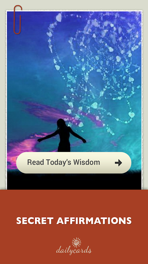 Android application Secret Affirmations Dailycards screenshort