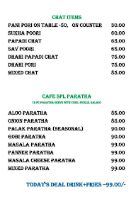 The Pav Bhaji Cafe menu 1