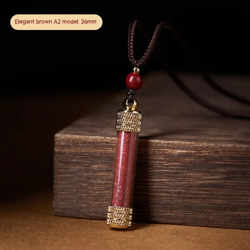 Colar feminino com pingente de cinábrio natural, feito com pó de pedra cinábrio, para beleza e bem-estar únicos.