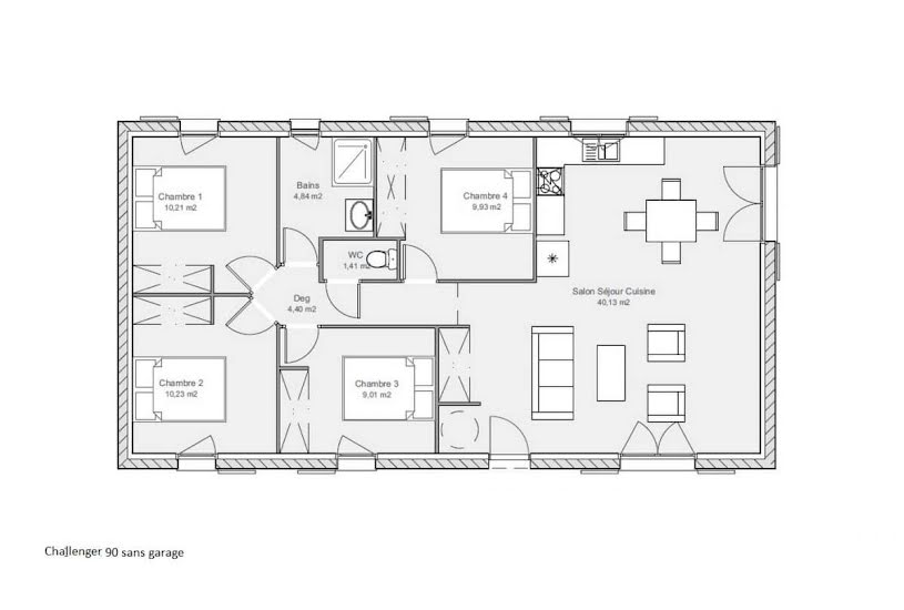  Vente Terrain + Maison - Terrain : 448m² - Maison : 90m² à Belin-Béliet (33830) 