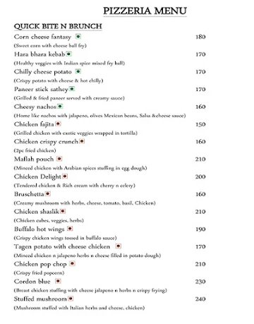 The Royal Nawab menu 