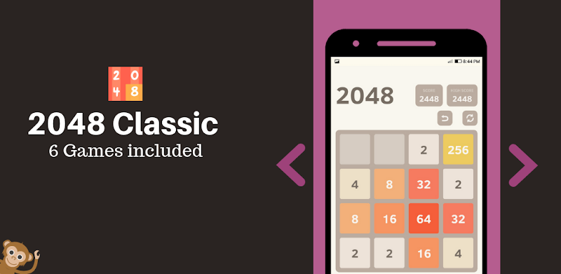 2048 classic puzzle +5 games