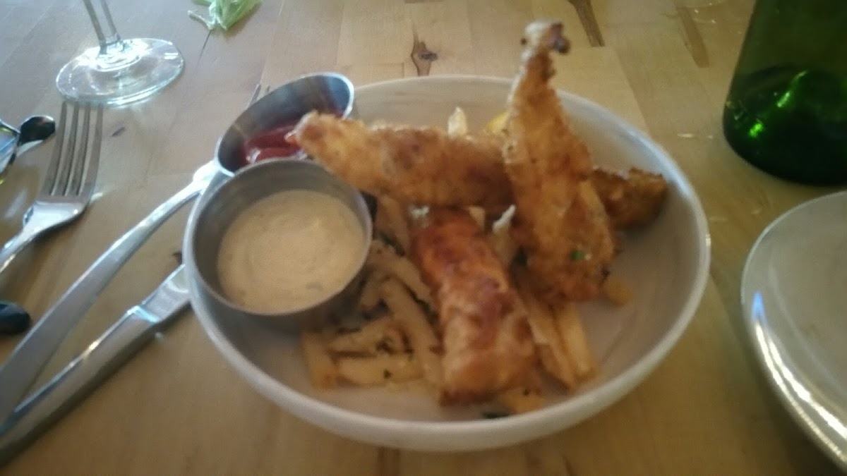 Champagne fish and chips made with rice flour!