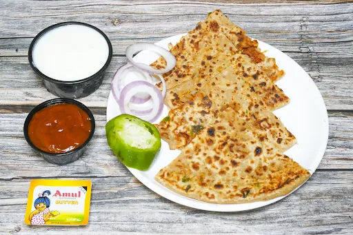 Olive Oil Pyaz Mirchi Paratha