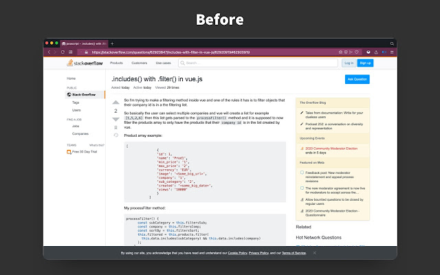 StackOverflow focus chrome extension