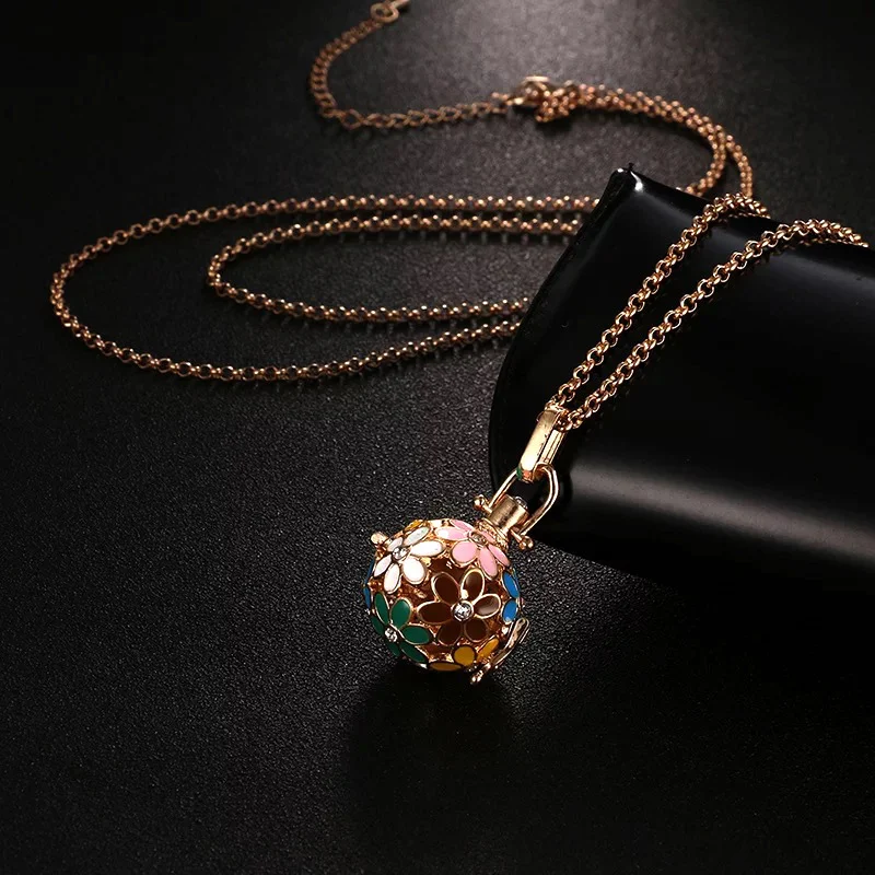 Collier diffuseur d'huiles essentielles cage en zircon, boîte à parfum, style Han traditionnel, accessoires antiques.