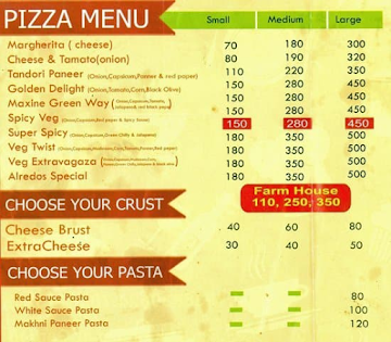 Alfredo's menu 