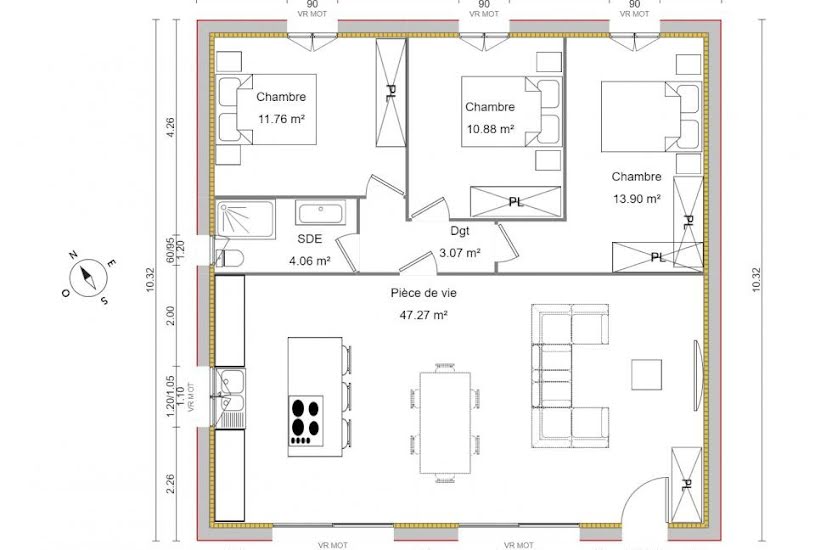  Vente Terrain + Maison - Terrain : 425m² - Maison : 90m² à Cadenet (84160) 