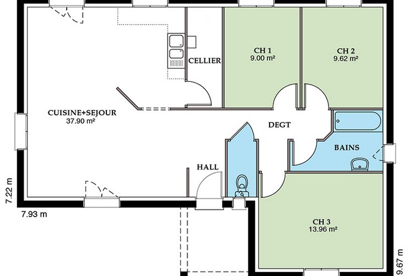  Vente Terrain + Maison - Terrain : 714m² - Maison : 89m² à Coulanges-lès-Nevers (58660) 