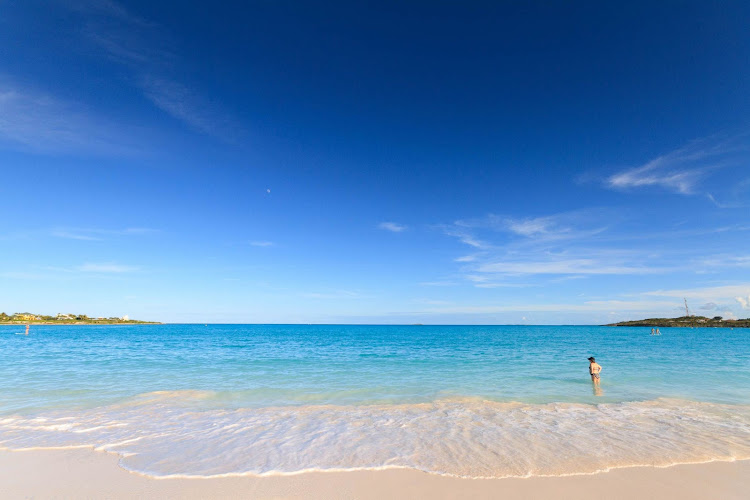 A beach at Sandals Emerald Bay in Great Exuma in the Bahamas. 