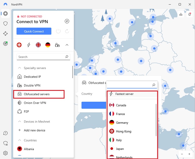 NordVPN Obfuscated Server list