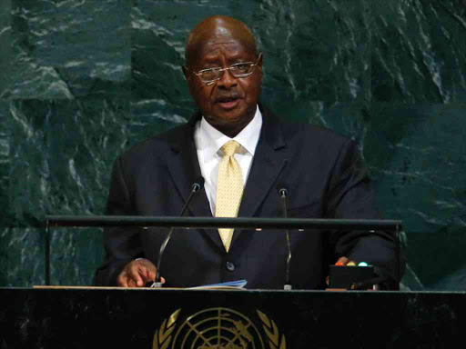 Ugandan President Yoweri Museveni addresses the 72nd United Nations General Assembly at UN Headquarters in New York, September 19, 2017. /REUTERS