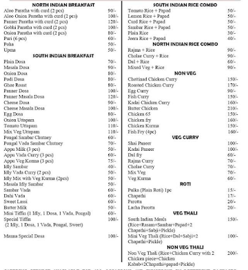 Manna Foods menu 