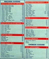 Hotel Malwan Kinara menu 1