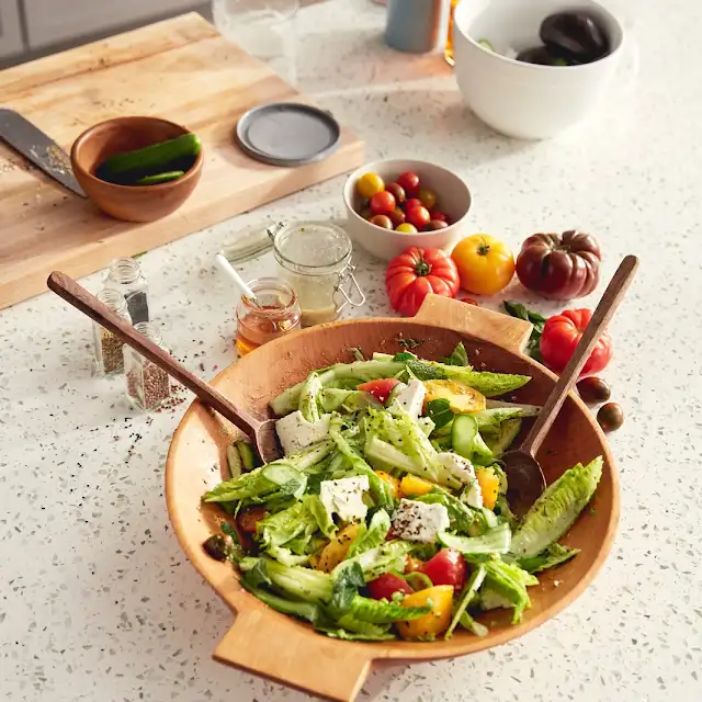 Little Gems Salad with Avocado, Tomatoes, and Garlic Mint Vinaigrette  Recipe by Joel Gamoran