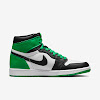 air jordan 1 high black and lucky green