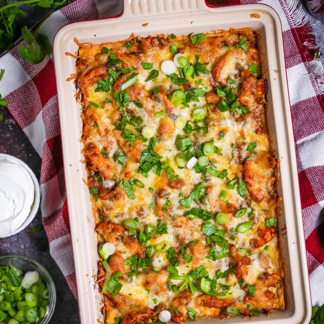 Featured image of post Fed And Fit Enchilada Casserole A few years back my friend dan made enchilada casserole for the crew and it immediately became a part of our holiday dinner rotation