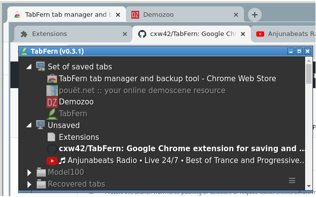 TabFern tab manager and backup tool Preview image 2