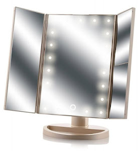 Oglinda pliabila cu LED si touch, ideala pentru machiaj