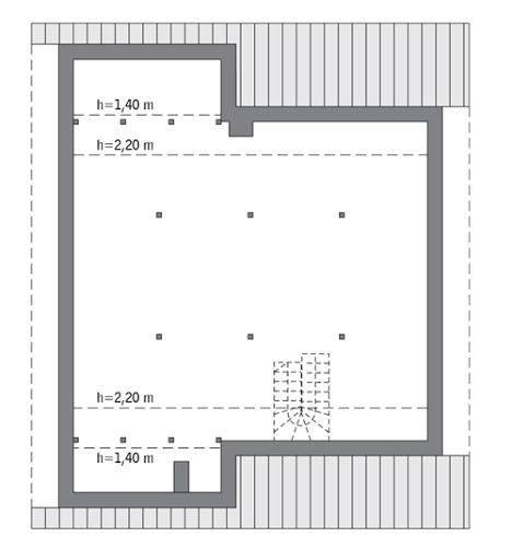 Miarodajny - wariant II - C333b - Rzut poddasza Do indywidualnej adaptacji (83,1 m2 powierzchni użytkowej)