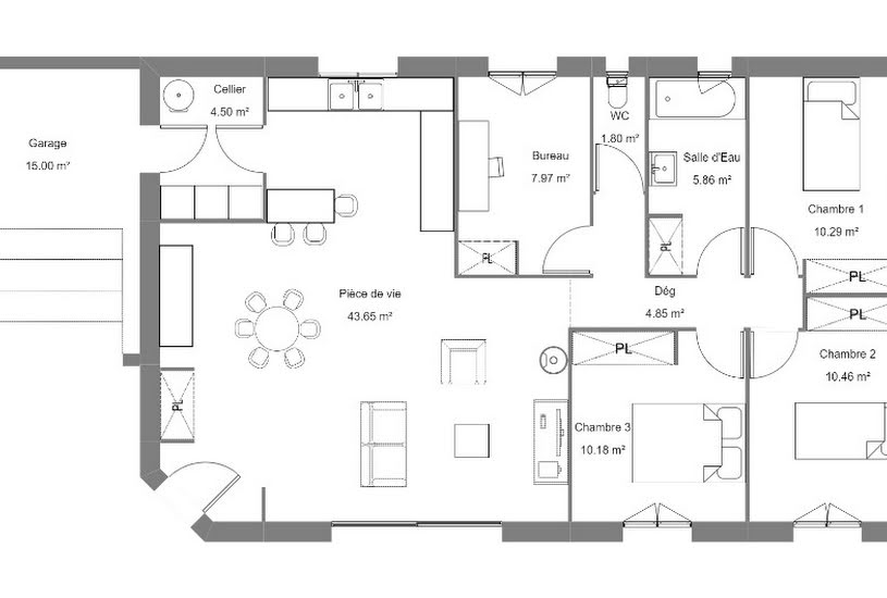  Vente Terrain + Maison - Terrain : 1 400m² - Maison : 100m² à Ponlat-Taillebourg (31210) 