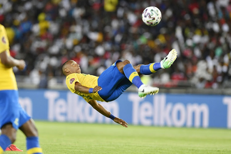 Andile Jali of Mamelodi Sundowns during the Absa Premiership match between Orlando Pirates and Mamelodi Sundowns at Orlando Stadium on January 15, 2020 in Johannesburg, South Africa.