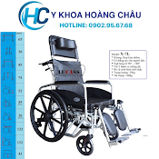 Xe Lăn Nằm Đa Năng Cao Cấp Lucass X - 7L ( X7L ),Khung Nhôm Nhẹ, Bô Vuông, Đệm Simili, Bánh Mâm, Có Thắng (Tiêu Chuẩn Mỹ)