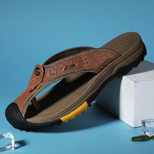 Title 4, Mens Casual Leather Slippers Summer Beach Shoe...