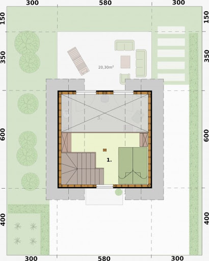 Lido 3 C Szkielet Drewniany Dom Mieszkalny, Z Antresolą - Rzut poddasza