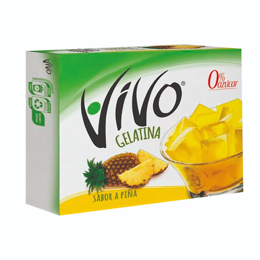 Gelatina Sin Azúcar Vivo Sabor Piña x 22 gr   