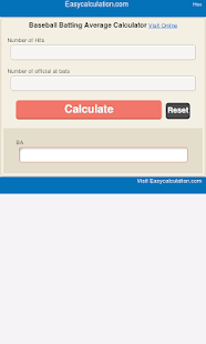 Batting Average Calculator - náhled