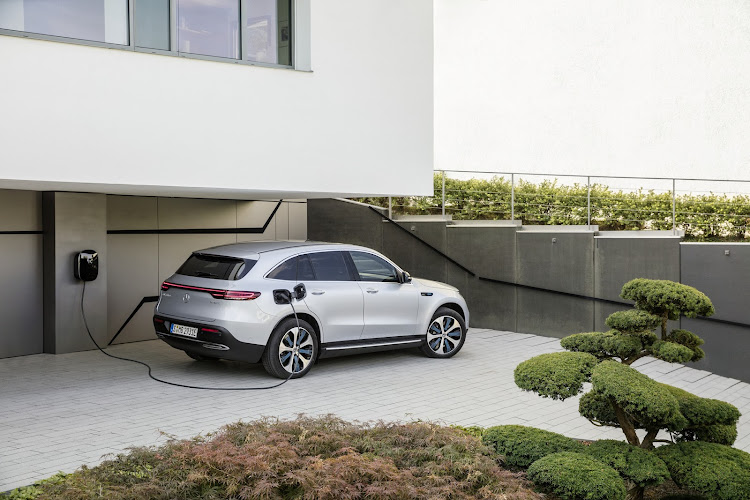 Battery-powered Benzes will come standard with a home wall charger. Pictured is the Mercedes EQC. Picture: SUPPLIED