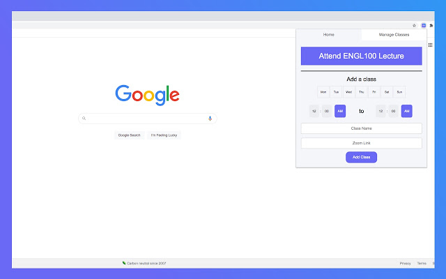 Attend Zoom Classes chrome extension