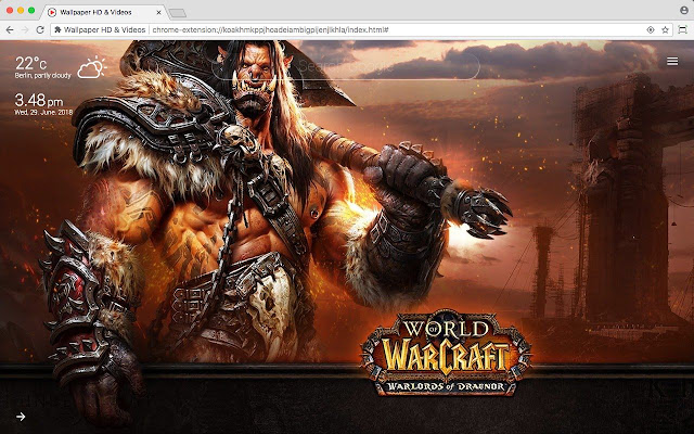 World of Warcraft WoW HD Wallpaper New Tab