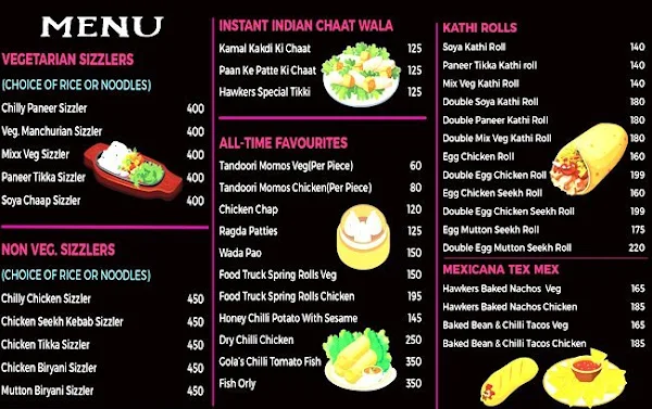 Cafe Hawkers menu 