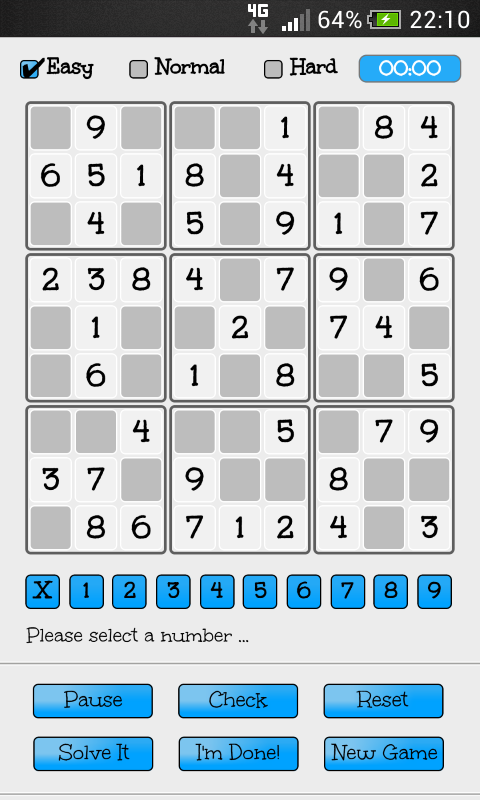 Android application Sudoku screenshort