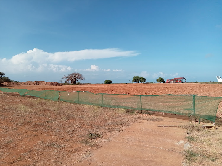 An apron under construction at the Manda airport in Lamu