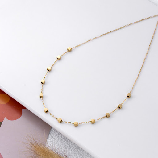 Title 2, Niche Small Square Necklace crafted from stainl...