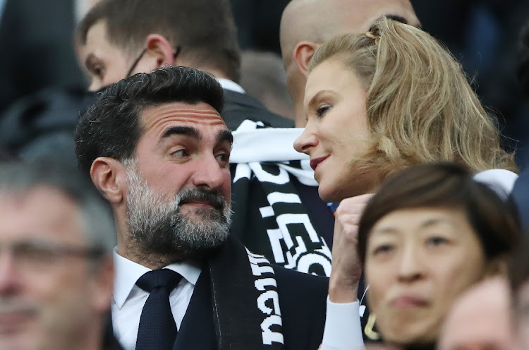 Newcastle United chairman Yasir Al-Rumayyan and part-owner Amanda Staveley during the Premier League clash against Tottenham Hotspur at St James Park on October 17, 2021 in Newcastle upon Tyne on October 17, 2021