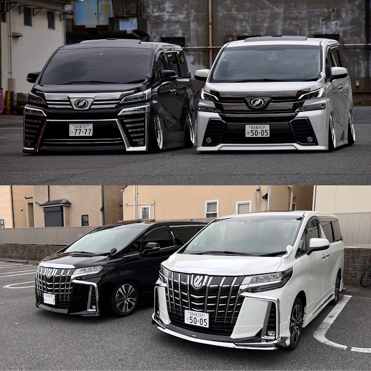 アルファードのスタッドレス・ブリザックVRX2・クウランRS・アルファードモデリスタ・白黒コンビに関するカスタム事例の投稿画像9枚目