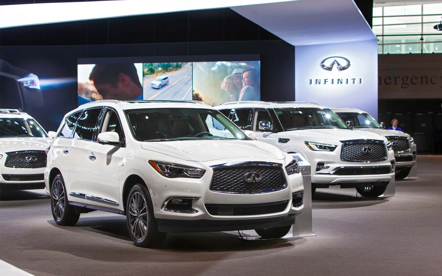 infiniti vehicles on display