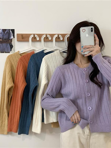Title 3, Single-breasted Knitted Sweater Cardigan Coat