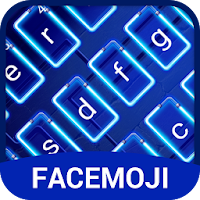 Neon Blue Keyboard Theme  Emoji Keyboard