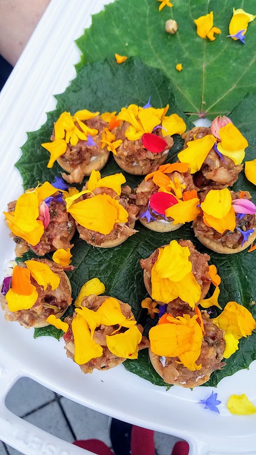 Zero Proof Dinner for Feast 2018 Dinner Series, Albacore Tart with Tomato XO and Sour Coconut Cream by Gregory Gourdet