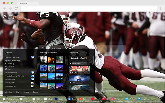 American Football New Tab HD Hot Motion Theme