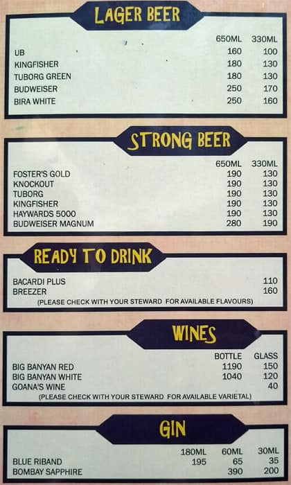 Engine Resto Bar menu 