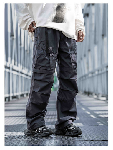 Title 21, Straight Cargo Pants Mens Multi-pocket Paratro...