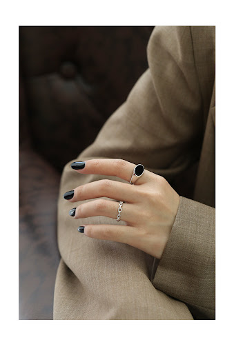 Title 8, Cool Style Personality Retro Geometric Black Ag...